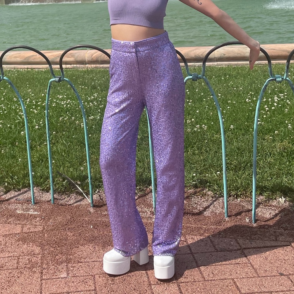 ASOS Purple Sequin Leggings